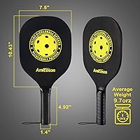 Vista 4 de Amicoson Paletas de pickleball - Juego de 4 paletas de madera, bolas para interiores y exteriores, agarre ergonómico, 8 bolas y 1 bolsa de transporte