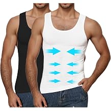 Mens Compression Vest Gynecomastia Shirt Tummy Control Tank Top Undershirt Seamless Shapewear Instant Slimming