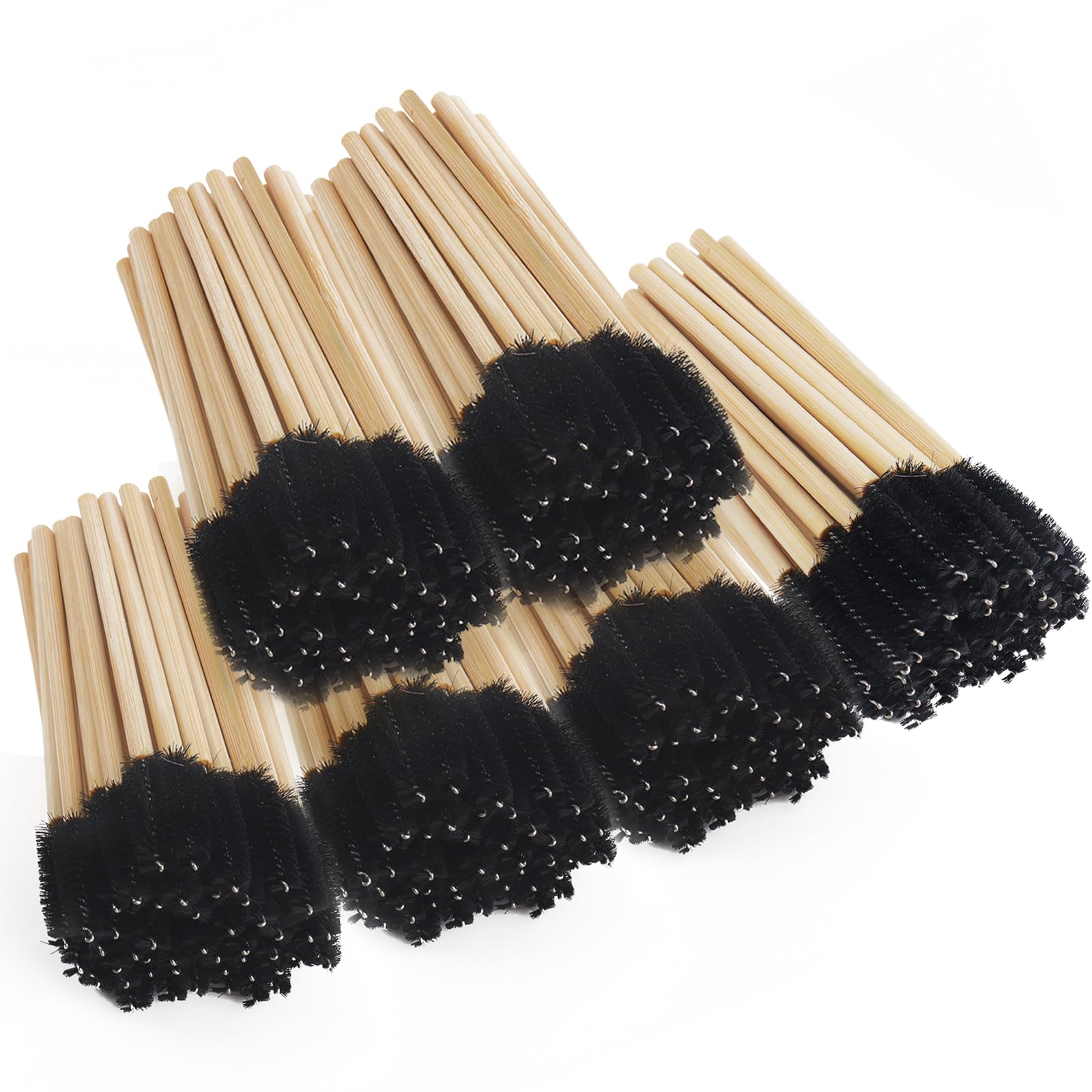 300PCS Varitas de rímel desechables Cepillo Spoolie Cepillos de cejas de bambú Aplicador de extensión de pestañas Kits de maquilla