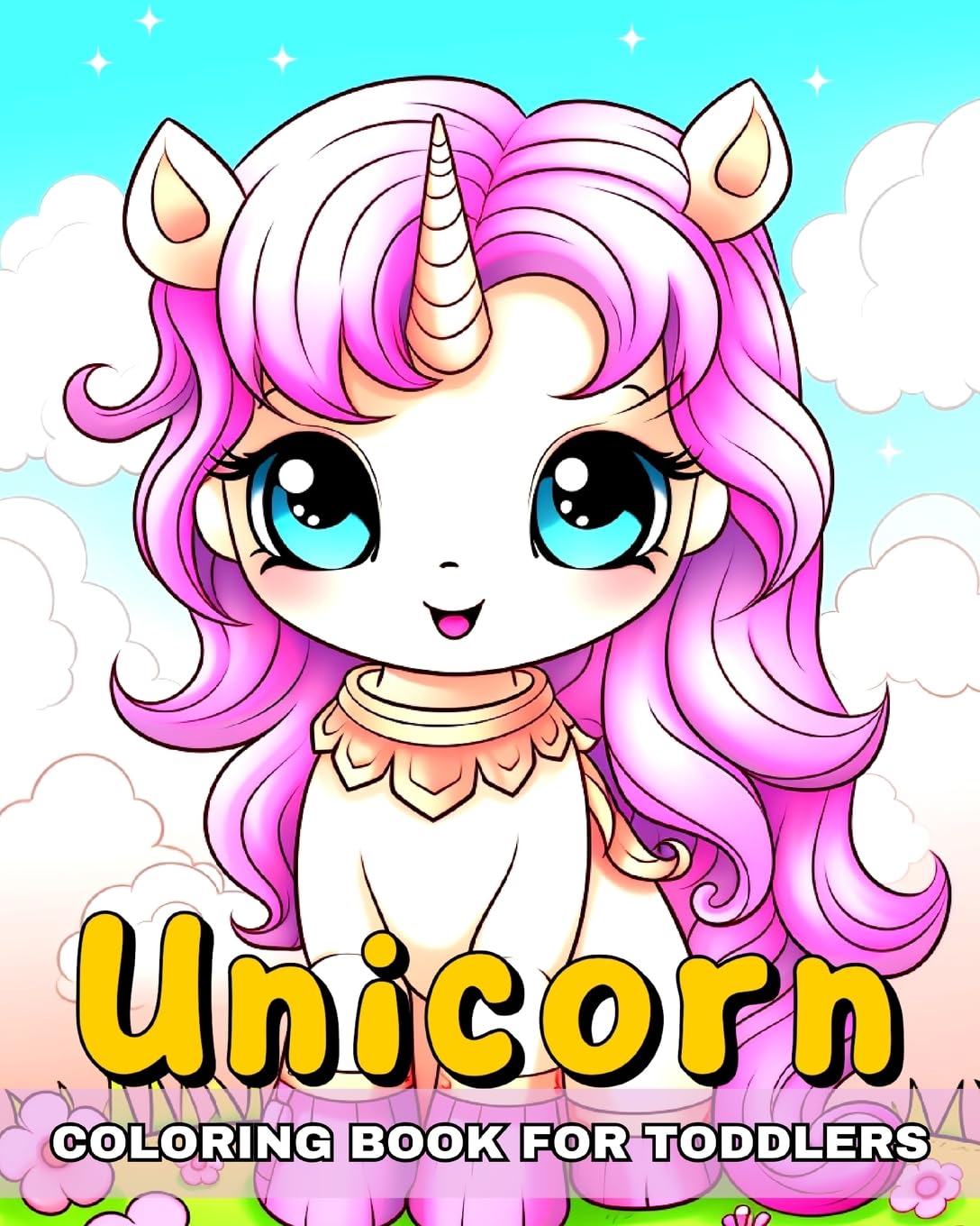 Unicorn Coloring Book for Toddlers: Cute Kawaii Unicorn Coloring Pages for Kids ages 1-4