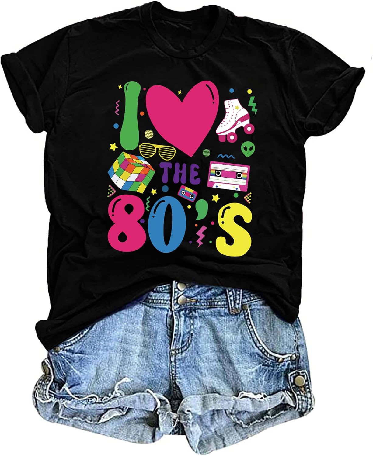 80s Shirts for Women Vintage 90s Outfits Party 80s Shirt Retro 80's Outfit Disco Music Tops 1980s Themed Gift