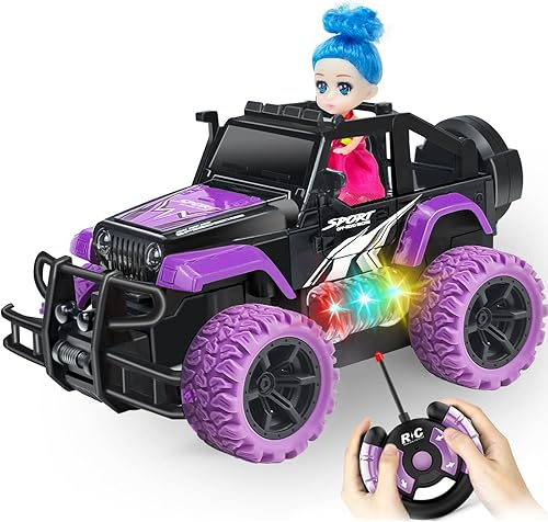 Autos de carreras a control remoto, camión monstruo a control remoto a escala 120, luz LED de 2.4 GHz, autos a control remoto todoterreno, autos de