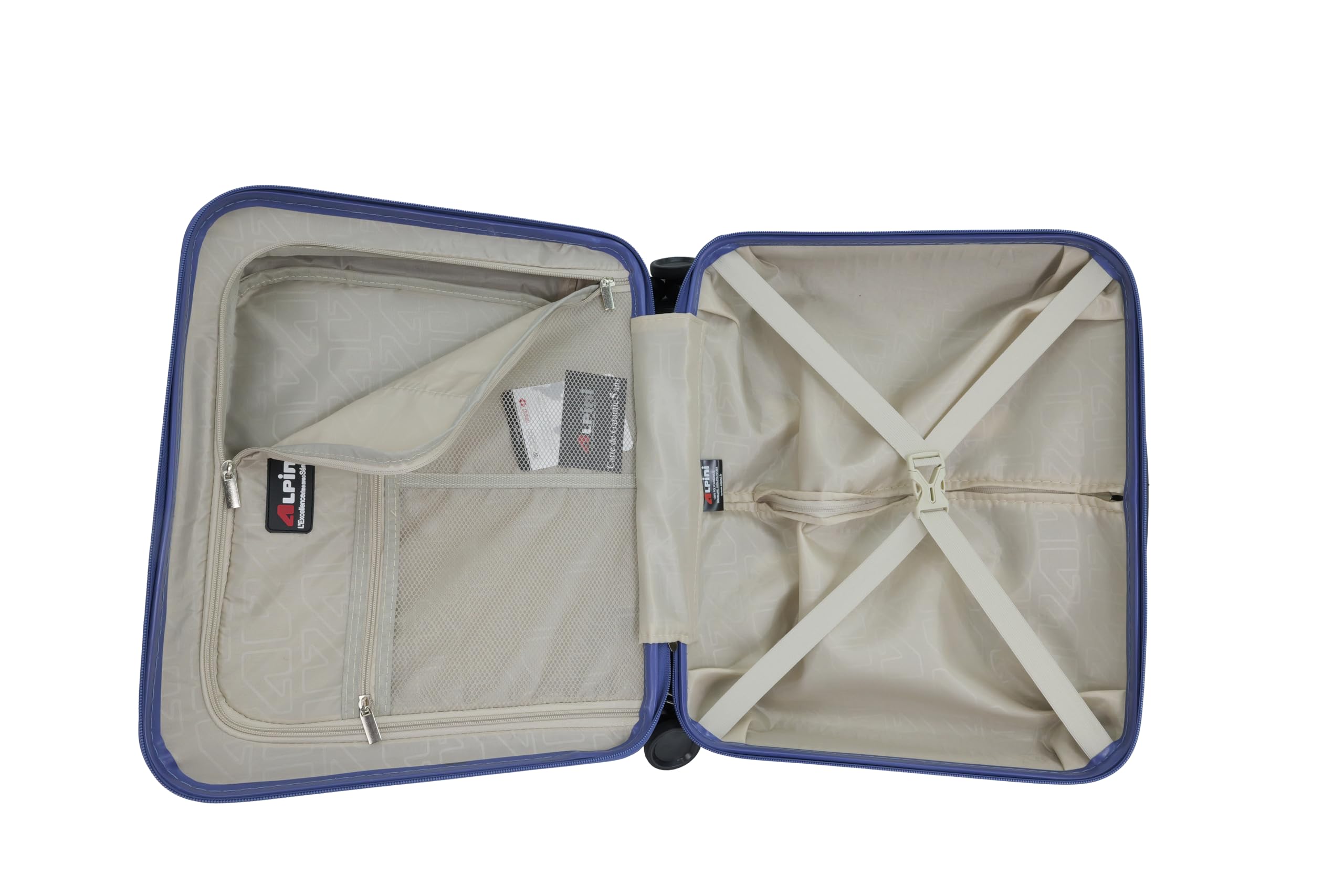 Alpini - Maleta de cabina de negocios B-Pilot-R de 8 ruedas, con toma USB para carga integrada, compatible con PC, azul (Blue), cabine 42.5x20x44cm -31L, B-PILOT-R