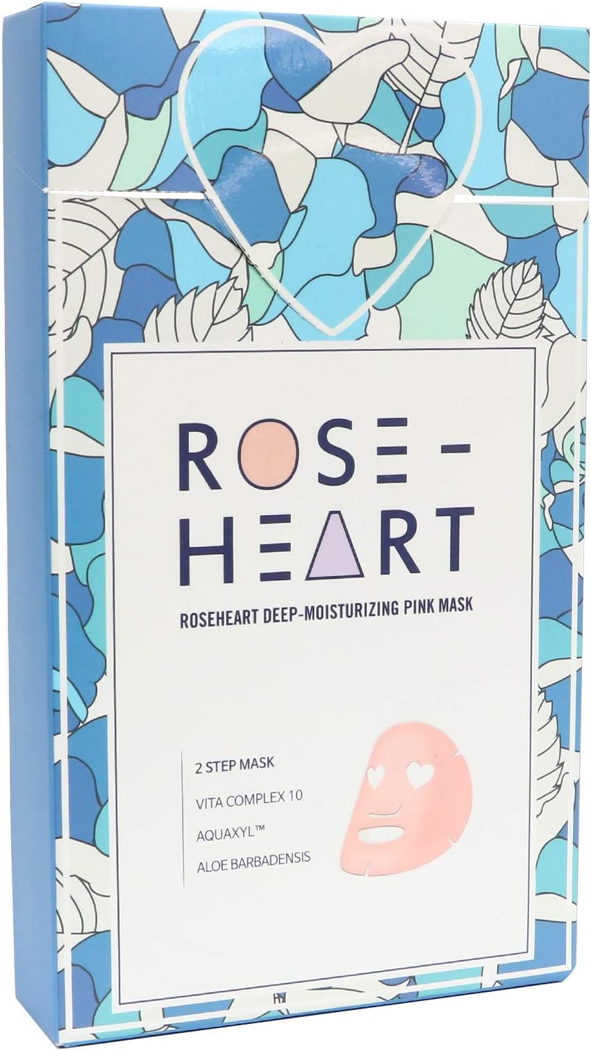 Roseheart 2 steps Deep Moisturizing Masks (1 set 5 sheets) (PINK BRIGHTENING MASK - 5 SHEETS)