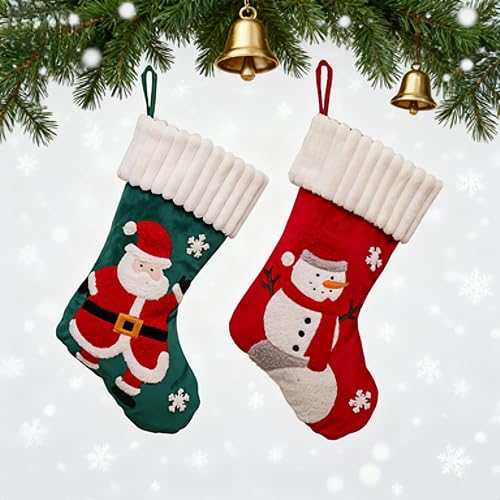 RUIXIA Personalisierte Weihnachtsstrümpfe, Weihnachtsmann-Socken zum Befüllen mi