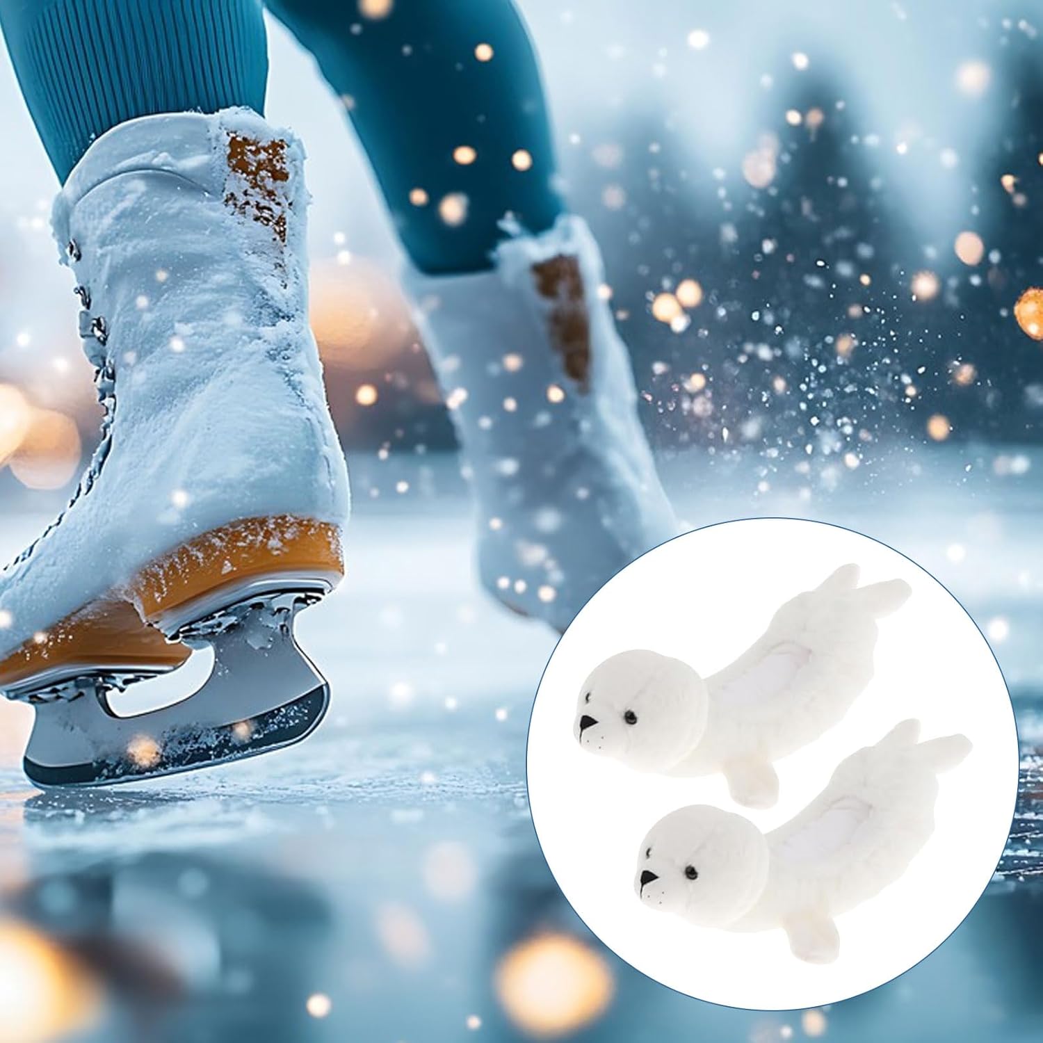 Ice Skate Blade Covers, Animals Ice Skate Blade Protector Cute Novelty Skating Soakers Blades Cover Ice Blade Guards Protective Skate Covers Skating Cover for Girl Women