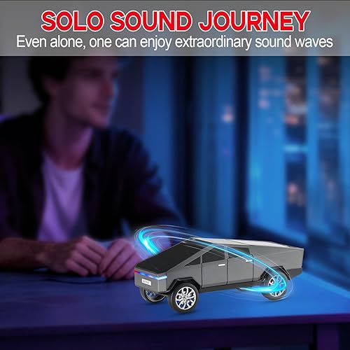 Miniatura 6 de Future Style Pickup Truck Replica Altavoz Bluetooth - Modelo inalámbrico portátil con pantalla de visualización, sonido HD, emparejamiento estéreo