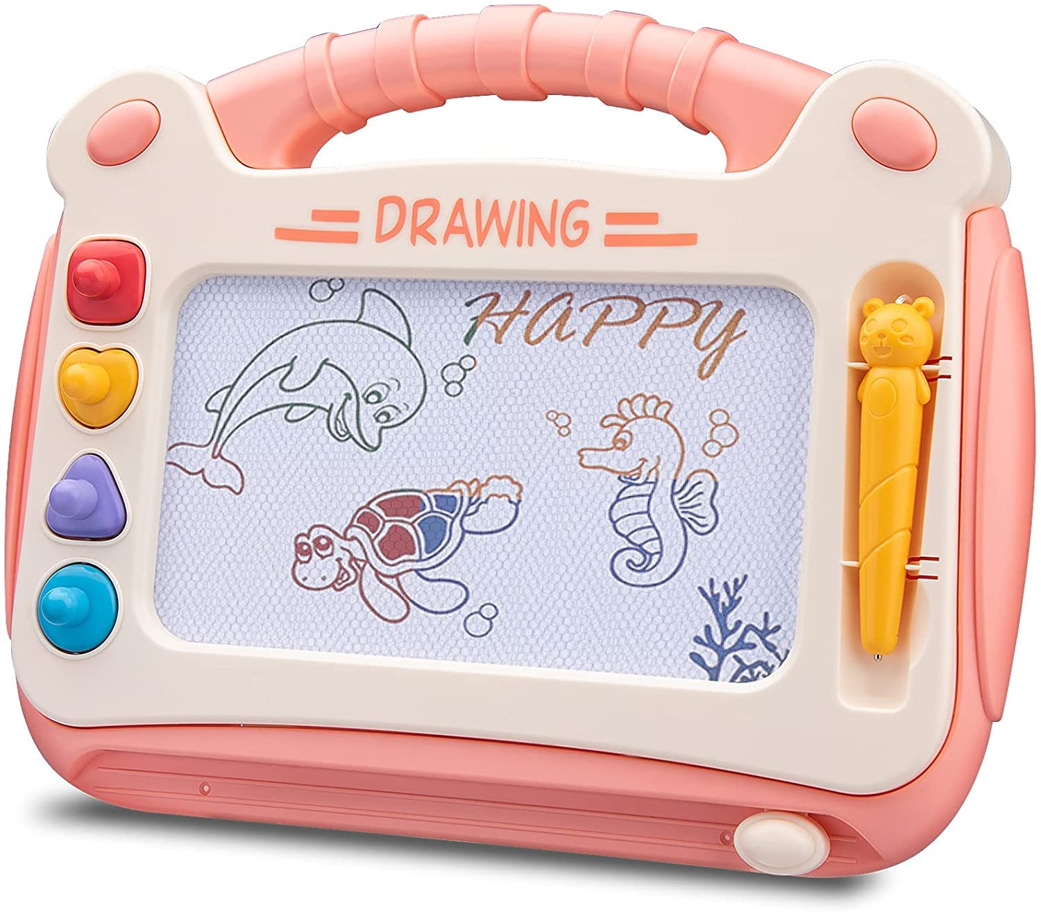 FunBlast Magic Slate for Kids Magnetic Board for Kids Learning Toy with Doodles & Magnetic Shapes Stamp for Kids – Multicolor