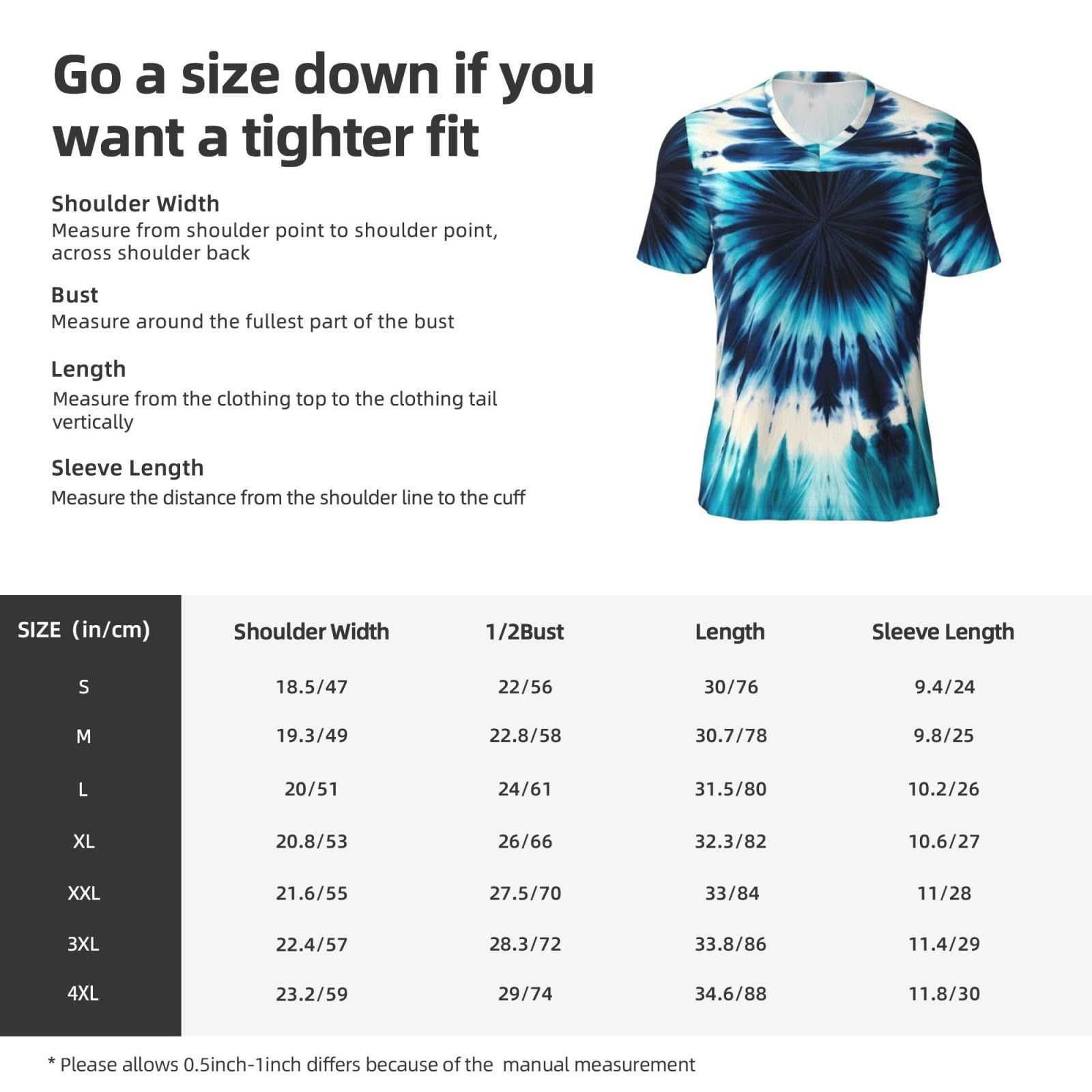 Stylish Athletic Sports Jersey Blue-Sea-Tie-Dye Men's Rugby Jersey Large