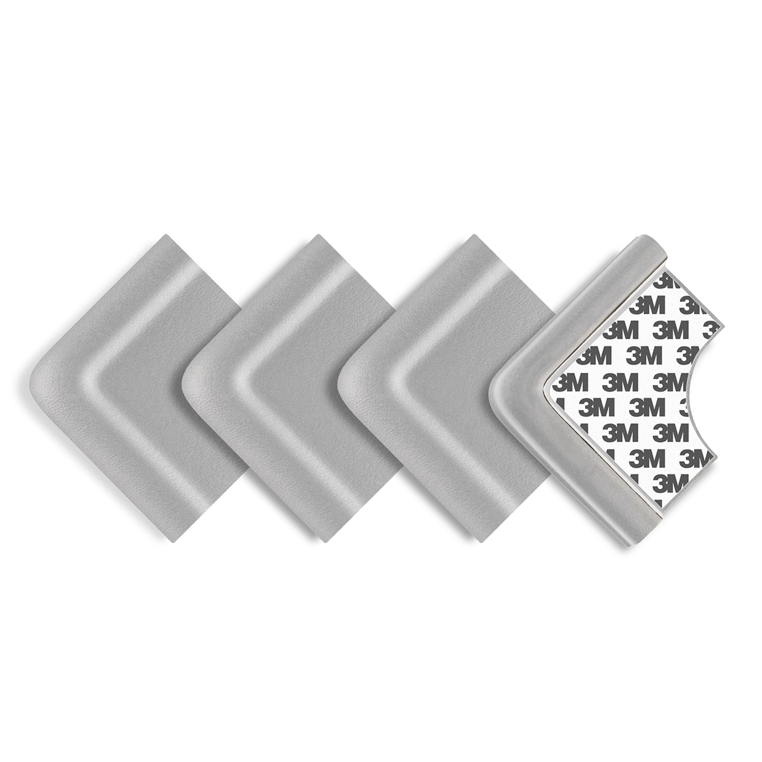 Soft corner protectors, bite-proof, tested for harmful substances, grey, pack of 4