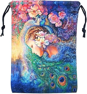 Namvo Tarot Storage Bag Celtic Runes Tarot Cards Stoage Bag Drawstring Bag 13x18CM, Thick Velvet Gift Bags Symbol Embroidery Jewellery Crystal Pouches Protective Card Board Game