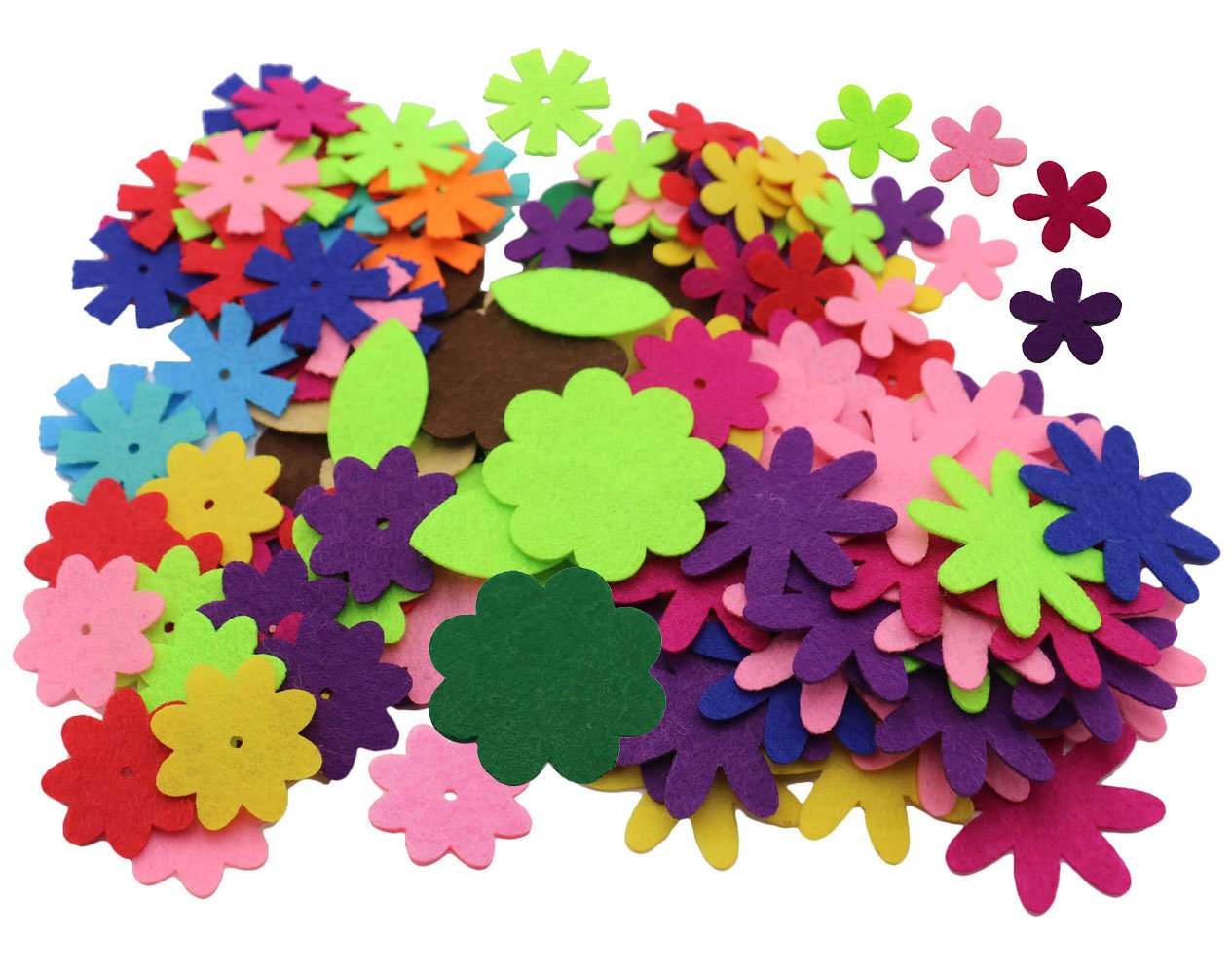 SOOKOO 5 Shapes 150 PCS Felt Flowers Fabric Flower Embellishments for DIY Crafts Sewing Handcraft, Assorted Color - Image 8