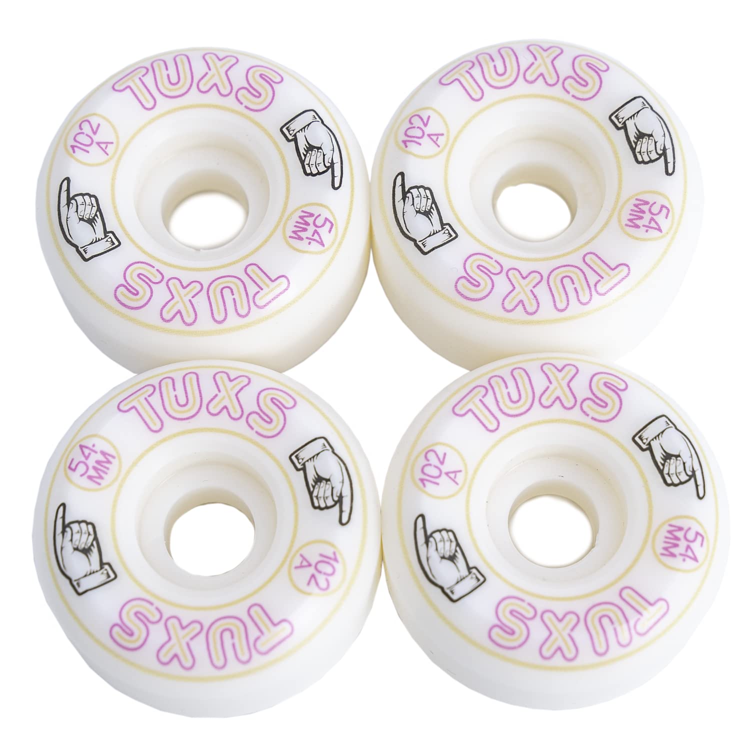Roues De Skateboard TUXS 54mm 102A – Uréthane SHR Premium, Coupe Side-cut, Glisse Fluide Et Accroche Maximale