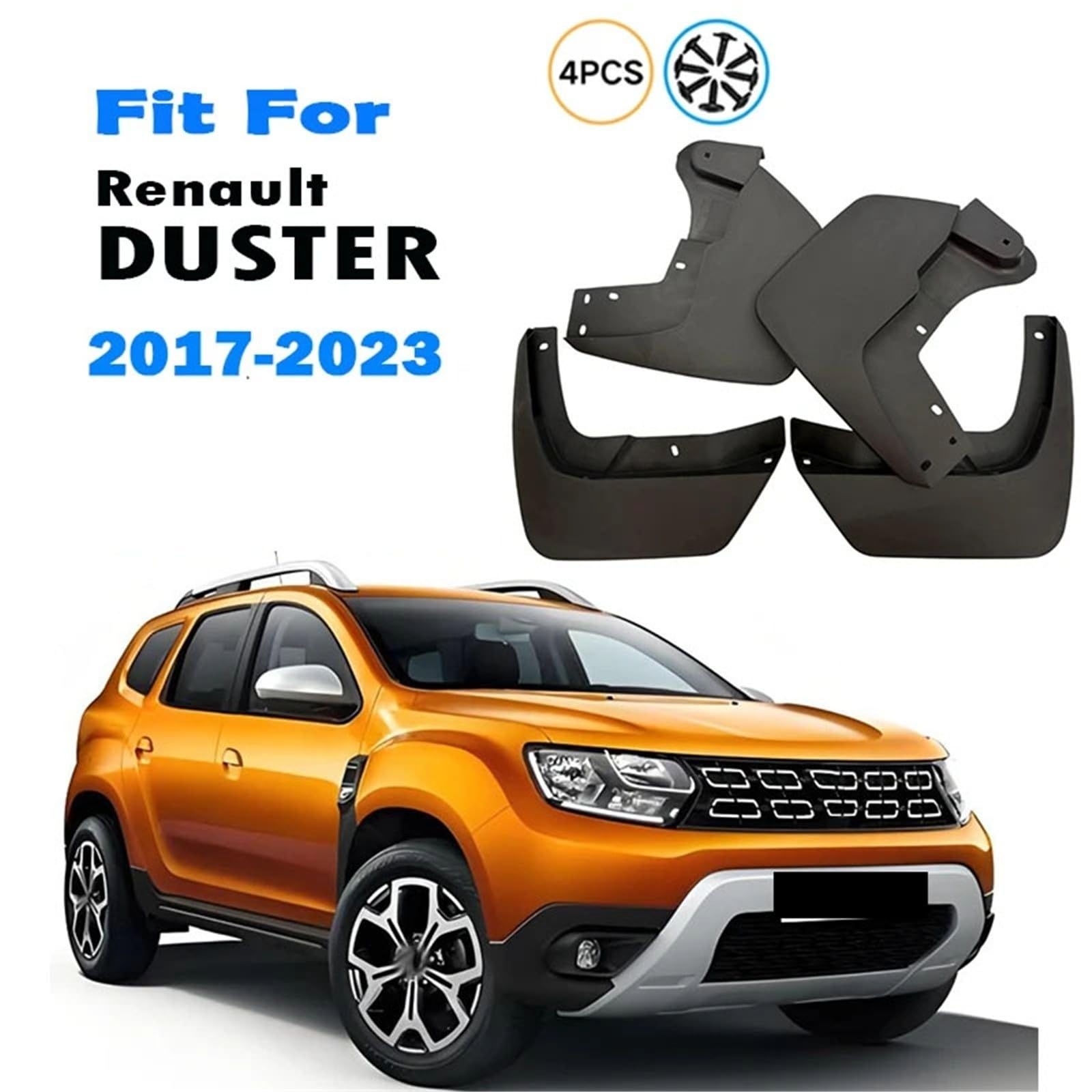 Błotnik Samochodowy Kompatybilny Z Akcesoriami Renault Dacia Duster | 4 Szt. Błotniki Samochodu Chlapacze Osłony Splash Chlapacze Stylizacja Zewnętrzna