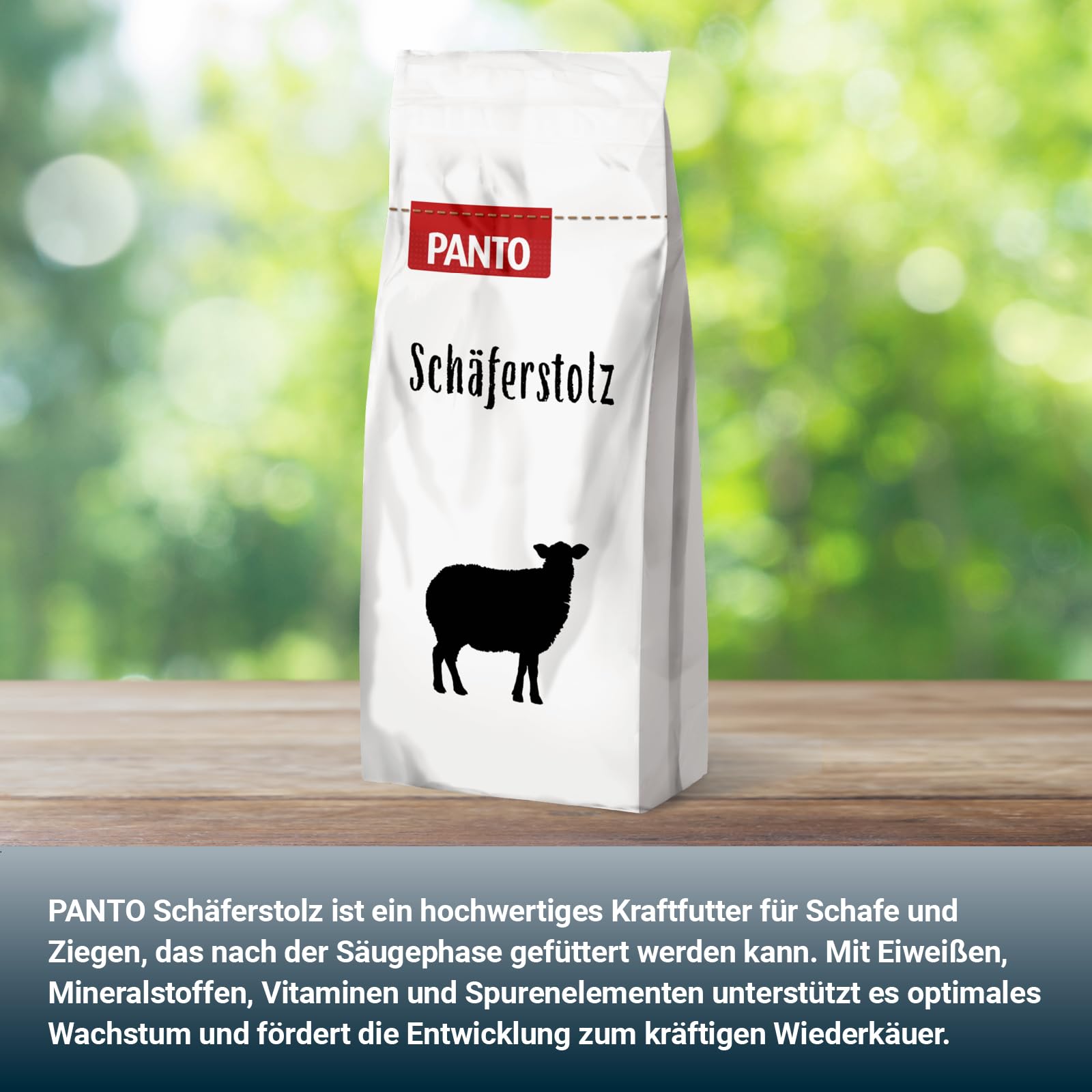 Panto Schäferstolz 25kg – hochwertiges Ergänzungsfuttermittel für Schafe und Ziegen ohne Kupfer, Schaffutter zur frühen Beifutter-Aufnahme
