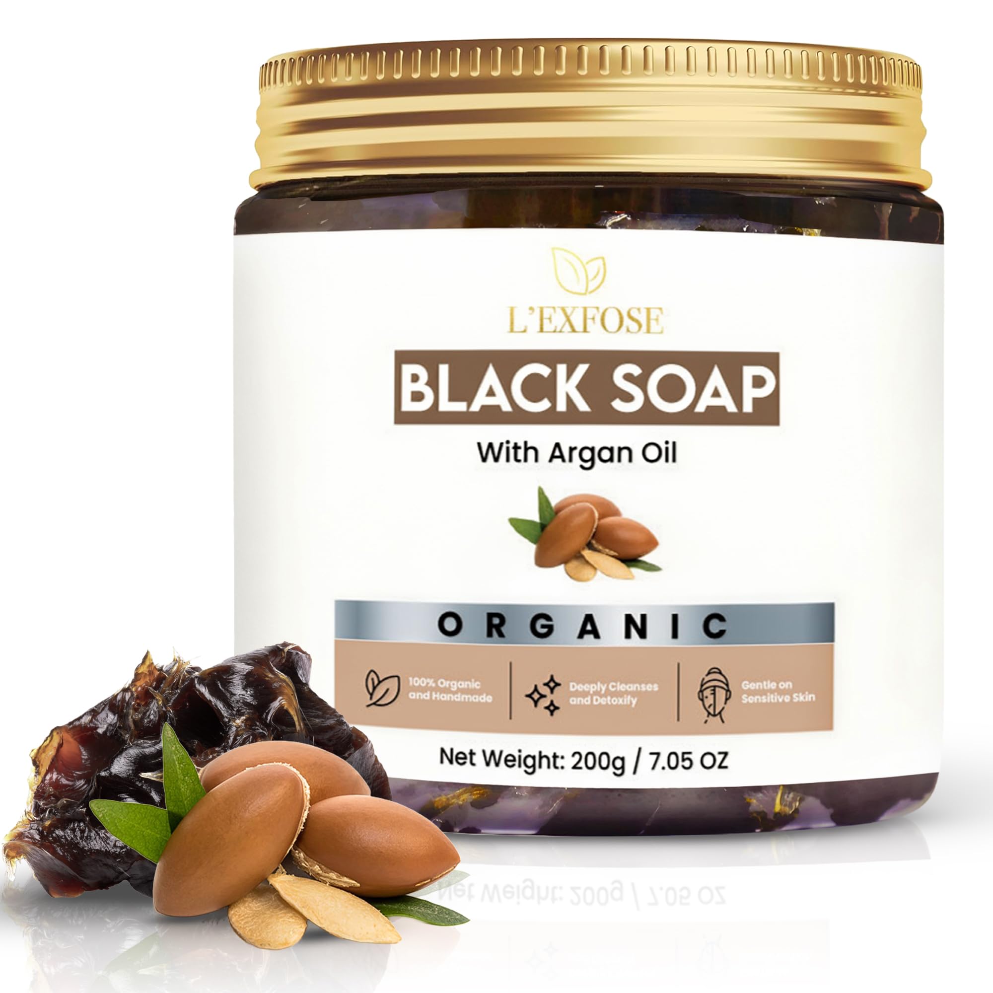 Amazon.com : L'Exfose Moroccan Black Soap Hammam with Argan Oil
