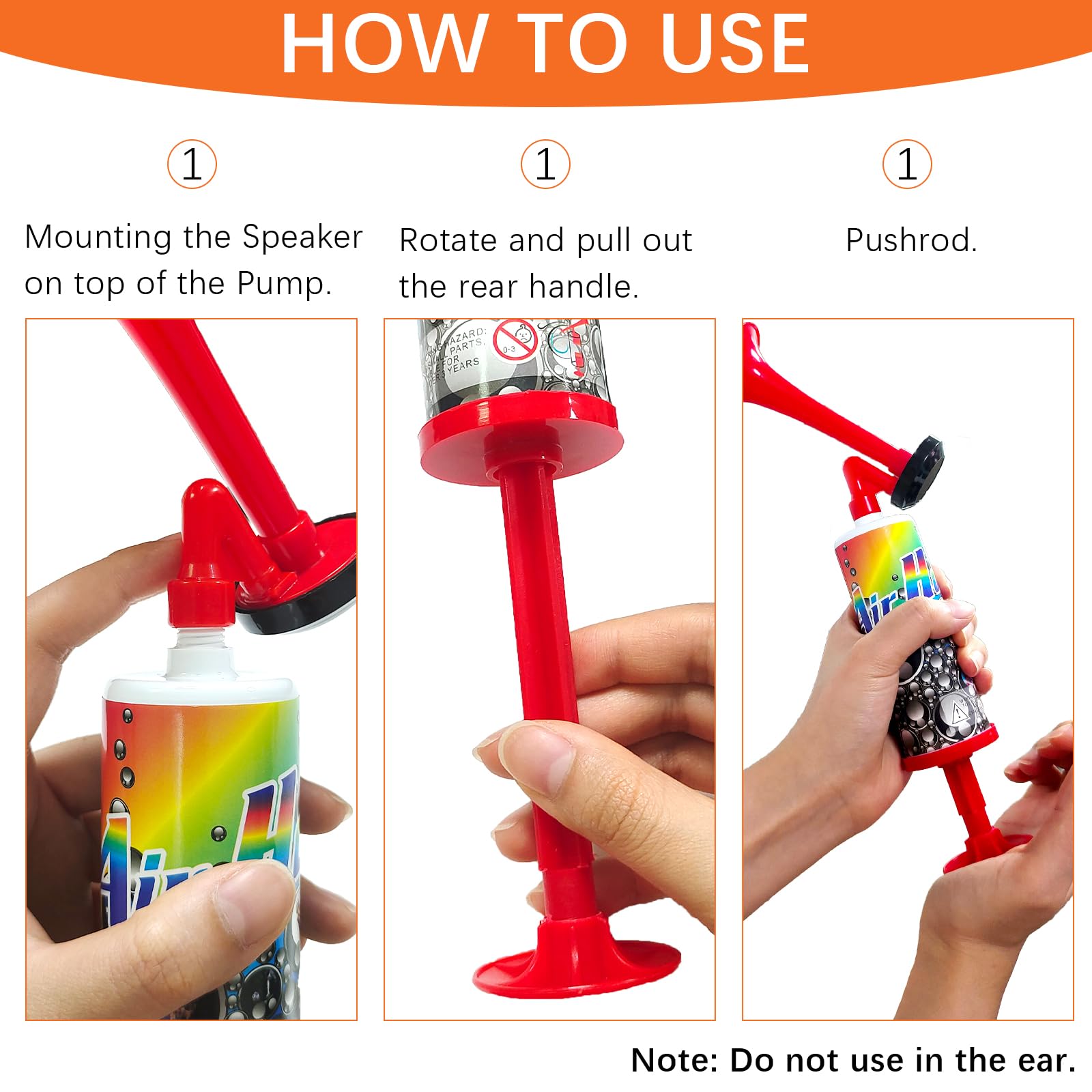 Tromba Stadio ad Aria Manuale,Fanfare Air Horn Estremamente Forte,Air Horn per Partite di Calcio per Nautica, Eventi Sportivi, Compleanni, Celebrazioni (Stile 2)