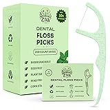 Dental Floss Picks – Biodegradable Mint, PFAS-Free & Plastic-Free | Shred-Resistant Thread...