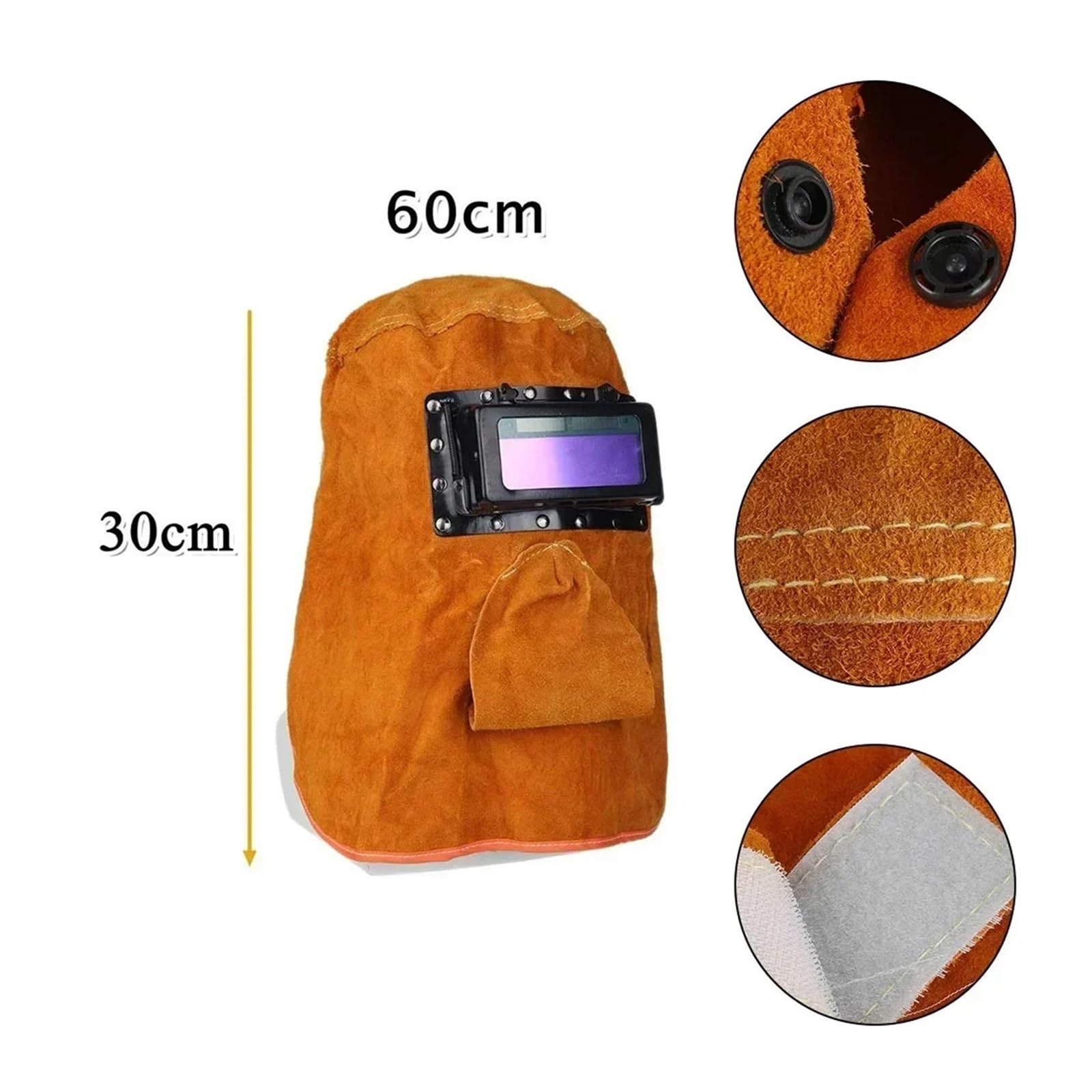 Solar Auto Dimmen Filter Objektiv Schweißer Leder Abdeckung Schweiß Helm Maske Spritzwassergeschützt for Augen Nase Schutz Schweißen Zubehör(A)
