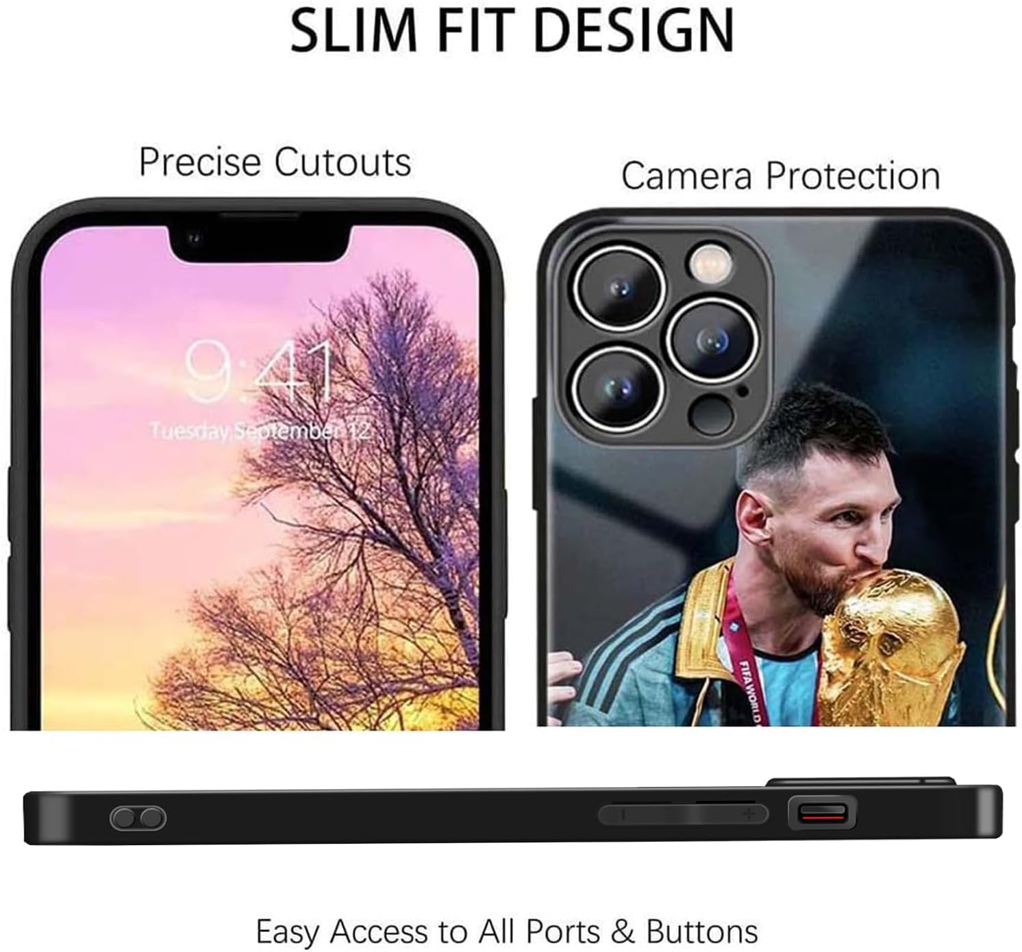 Nikitea ZERMU for iPhone 15 Plus Case, Soft Shockproof Crystal Full Protection TPU Shock Absorption Bumper Cover for iPhone 15 Plus 6.7", Sport Mess%i Soccer-10-Argentina Flag