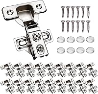 KONIGEEHRE 20 Pack Soft Close Cabinet Hinges 1/2" Partial Overlay, 100° Opening Stainless Steel Concealed Kitchen Cupboard Hinges w/ Screws