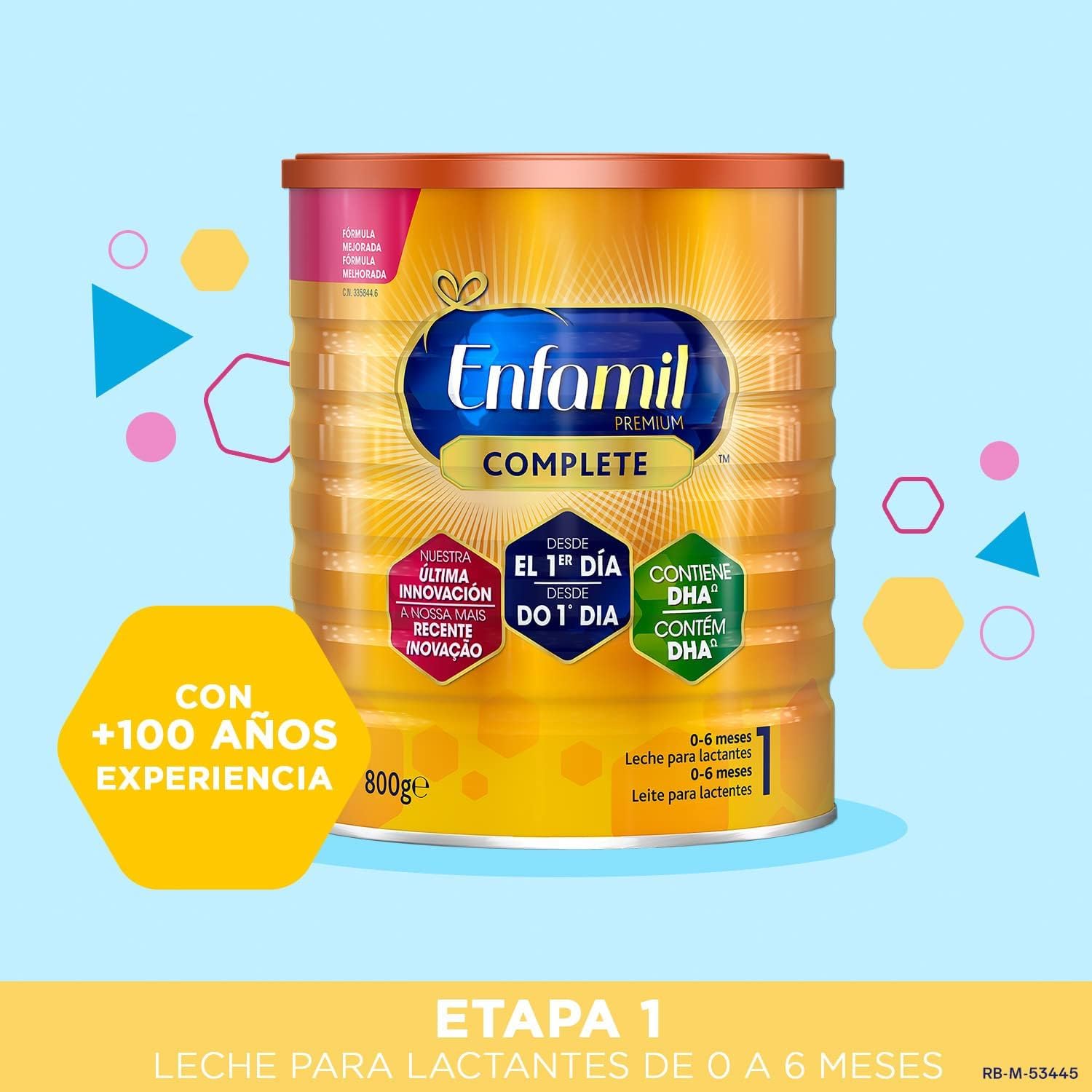 Enfamil Pack x4 Complete 1 Leche infantil para lactantes de 0 a 6 meses de edad, fórmula para bebés recién nacidos, Pack de 4 x 800 gr