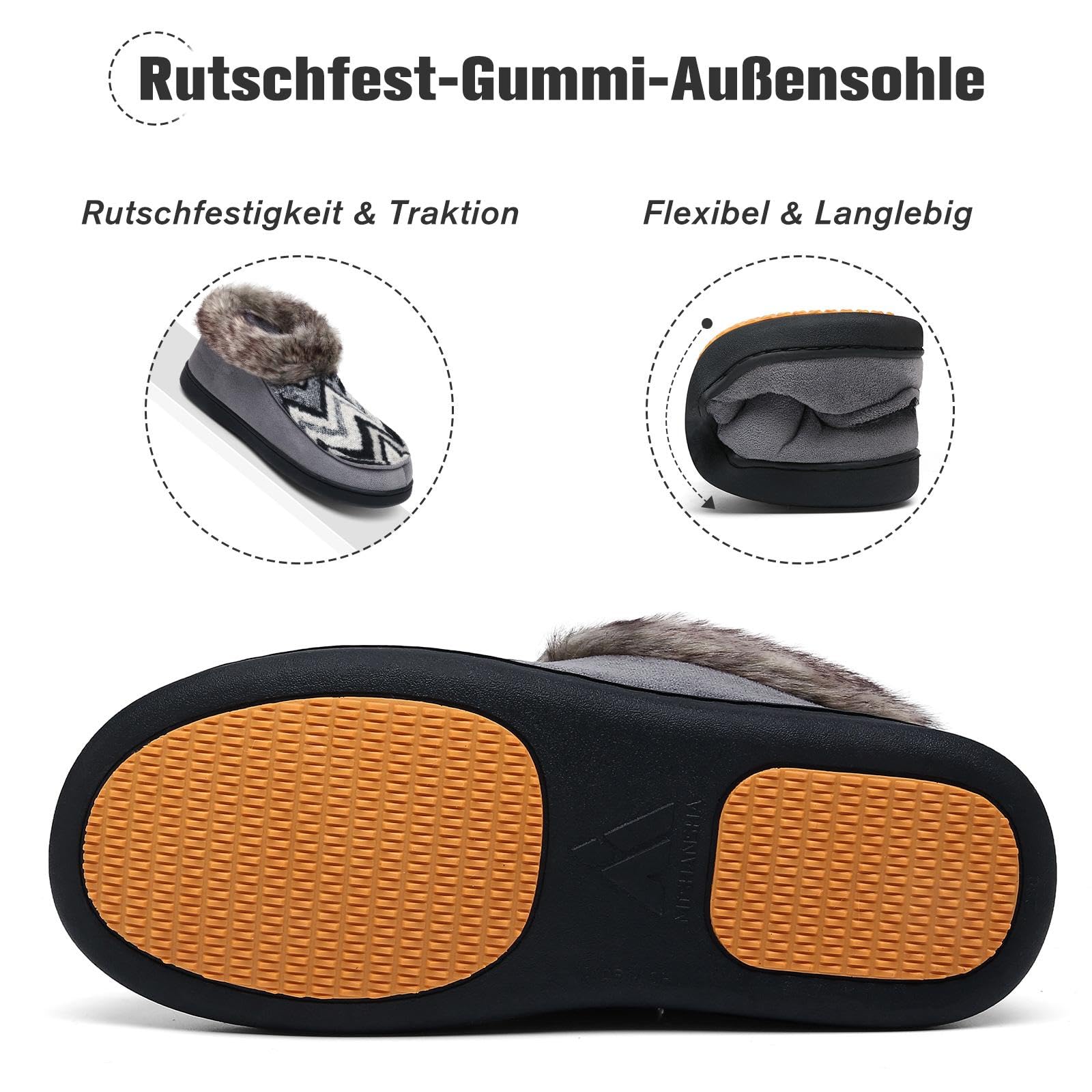 Mishansha Ciabatte Donna Invernali Peluche Pantofole Schiuma di Memoria Gr.36-43