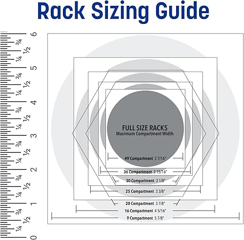 Miniatura 8 de Carlisle FoodService Products OptiClean - Estante de plástico dividido con 25 compartimentos y extensor, color azul (paquete de 3)