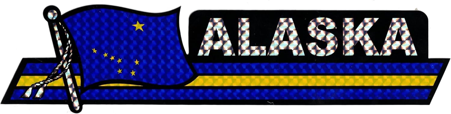 Pack of 24 Alaska State Flag 3"x12" Reflective Decal Bumper Sticker DCX-502