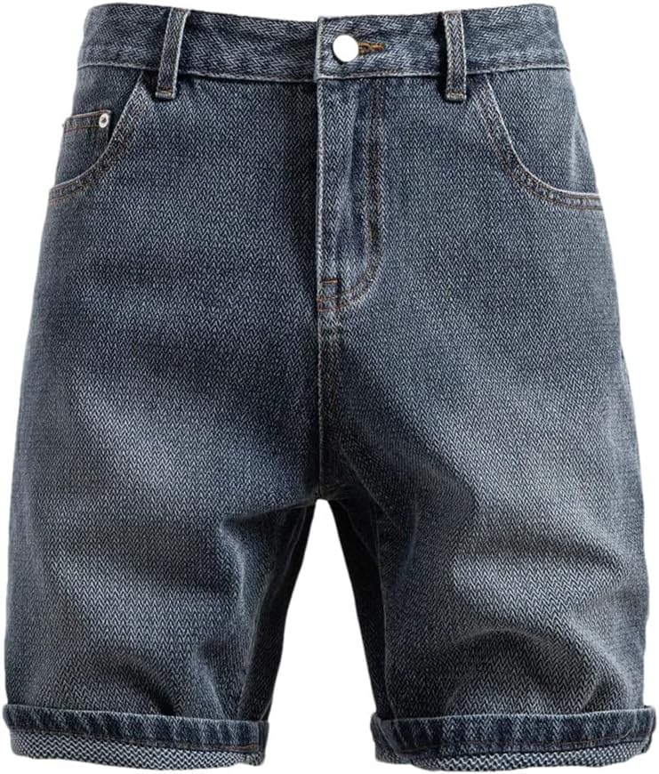 Men's Summer Loose Jeans Vintage Straight Leg Denim Shorts