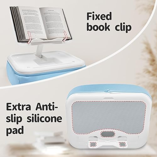 Miniatura 6 de CGBE Soporte de almohada Kindle para cama y regazo almohada de lectura ajustable con base antideslizante, soporte para iPad compatible con Kindle,