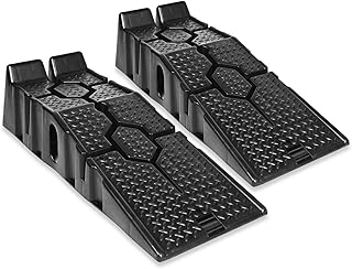 Set of 2 Car Ramps Heavy Duty Black, 3 Ton Plastic Ramp for Car, 33cm Extra Wide Car Maintenance Ramps Lifting Tools