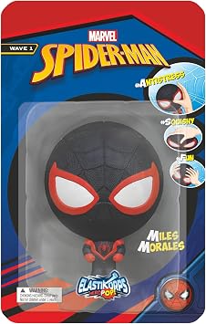 CICABOOM Elastikorps HeroPop 10 cm - Marvel Extendable Figure - Miles Morales, Black