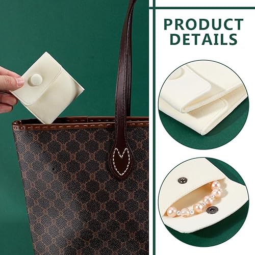 Miniatura 5 de NBEADS PapayaWhip - 12 bolsas de terciopelo para joyas con botón a presión, bolsas de almacenamiento de joyas de terciopelo pequeñas para anillos de