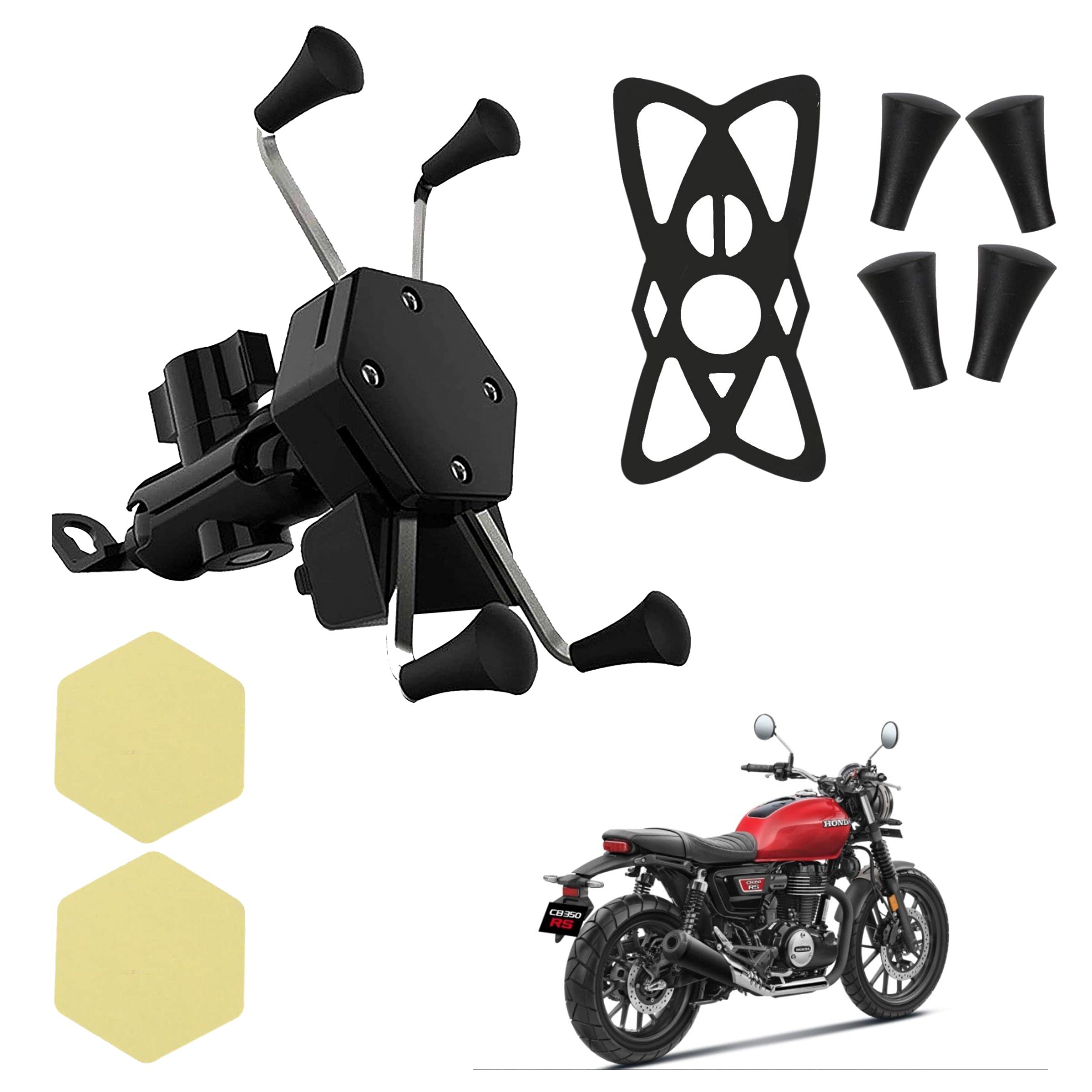 X-Grip Latest Verson Phone Holder with Mobile USB Charging Port for Honda CB350RS (1 PCs, 5V-2A Black)-image-36