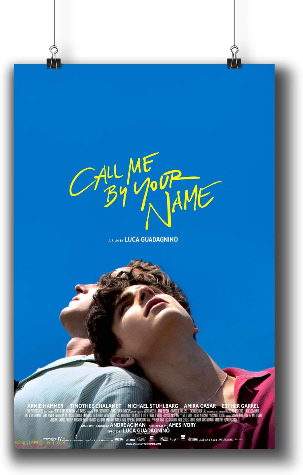 Call Me by Your Name Movie Poster 11.7x16.5 A3 Prints w/Stickers 2017 Film, Timothée Chalamet Armie Hammer, 1222-001
