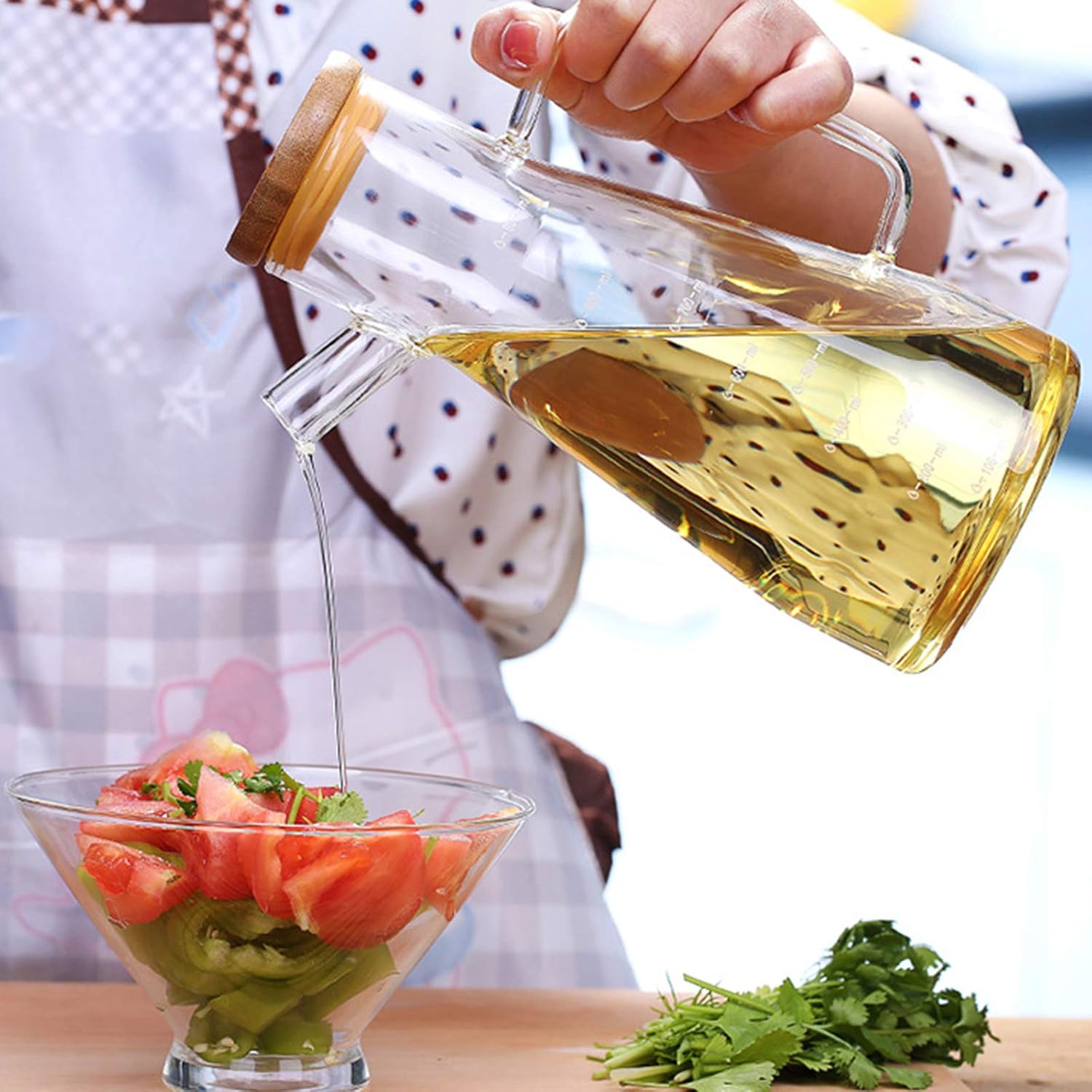 Tableware,Oil Dispenser Bottle Oil Dispensing Bottle Leak Proof Glass Bottles with Handle 2 Types
