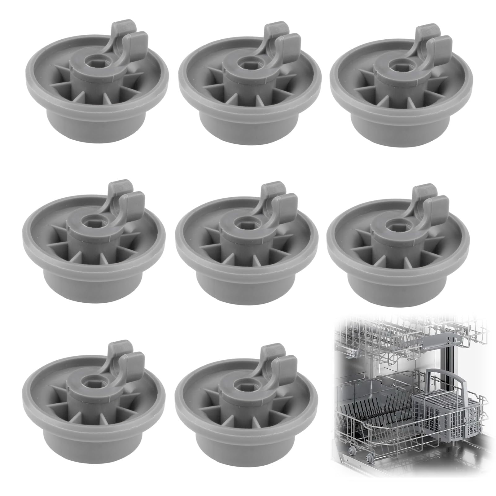 Ruedas para lavavajillas compatibles con Bosch, juego de 8 ruedas para lavavajillas, ruedas y ruedas de repuesto universales compatibles con Bosch Siemens Neff Beko