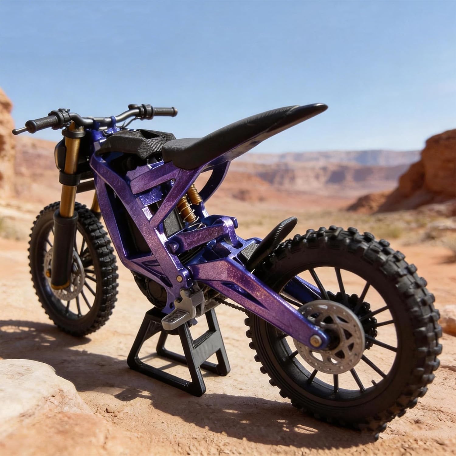 Electric Dirt Bike for Surron Light Bee X, 1:9 Scale Off-Road Motorcycle Miniature, DIY Motorcycle Handcrafted Collectible Gift (Purple)