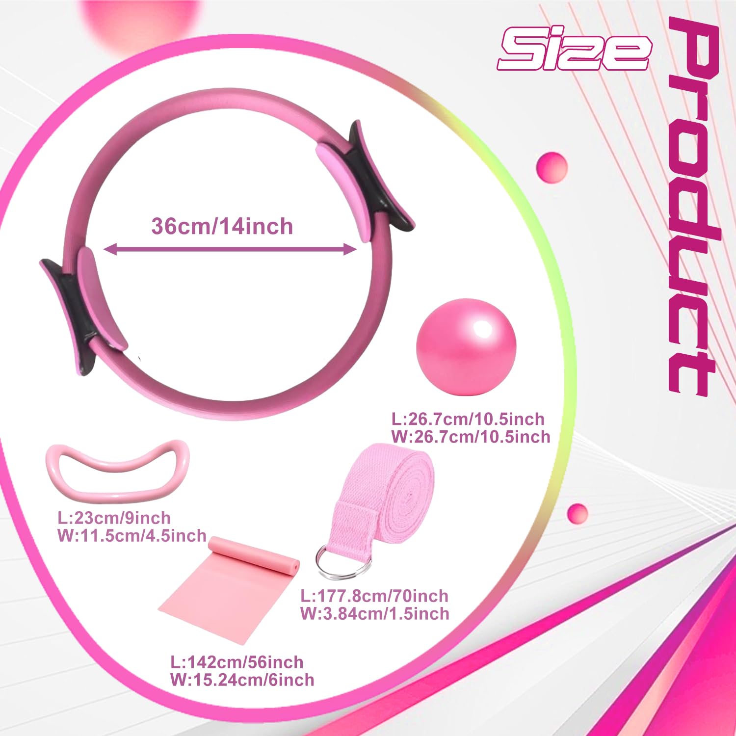 Anello di Pilates per donne, Cerchia di Pilates, Anello Yoga Accessori, Set da pilates per la casa, Kit di Anelli per Pilates, Pilates Essentials Kit, per Esercizi Interni della Cosce e Gambe