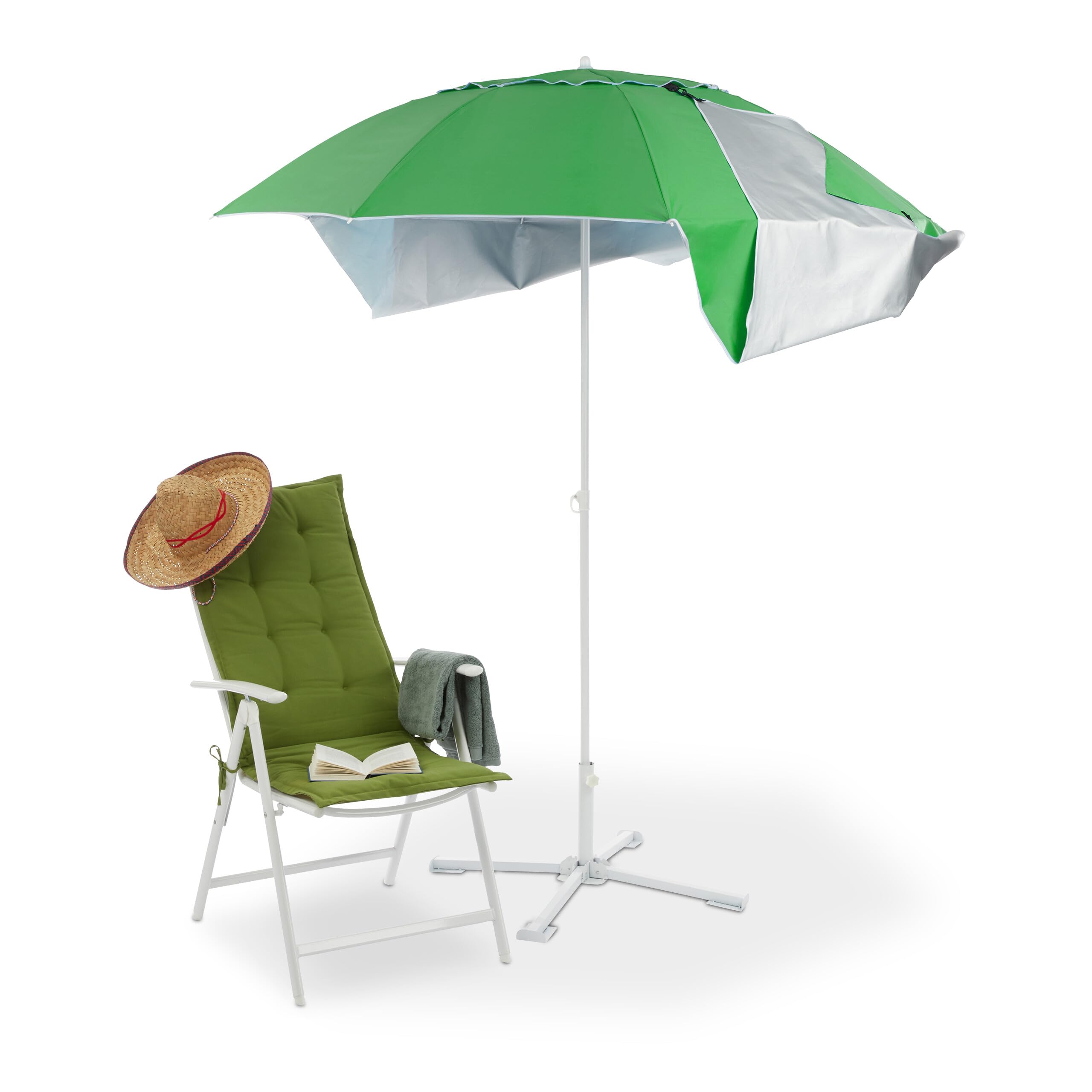 Abri de plage et parasol vert de 175 cm idéal pour les sorties en famille