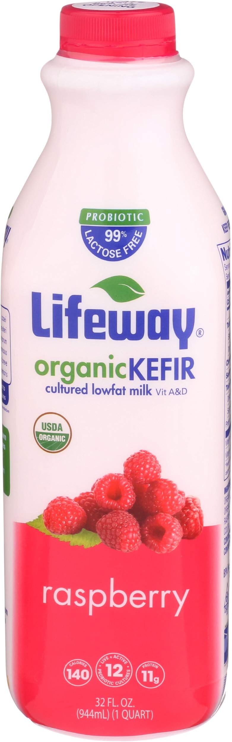 Lifeway, Kefir Raspberry Low-Fat Organic, 32 Ounce