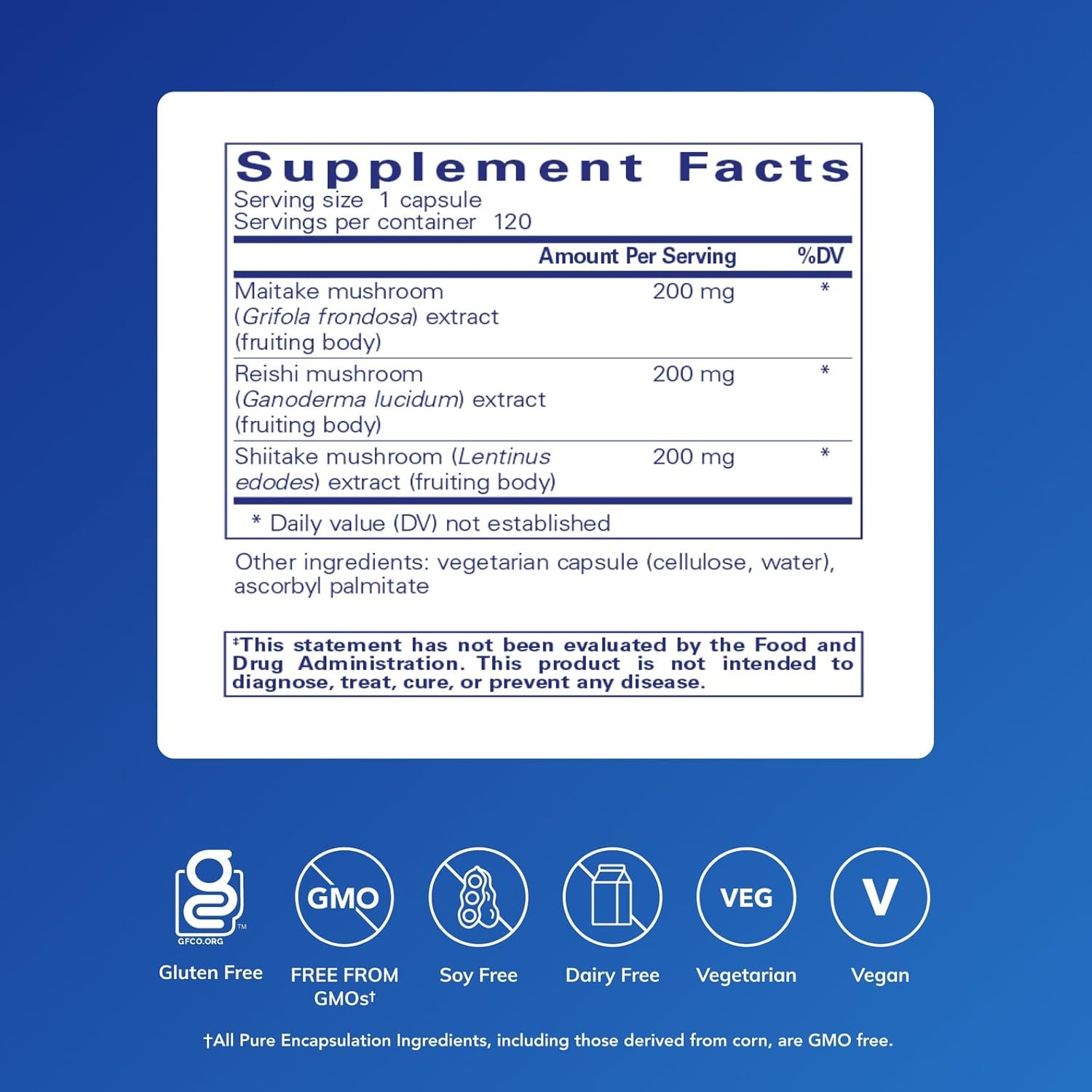 Pure Encapsulations M/R/S Mushroom Formula | Hypoallergenic Supplement Promotes Immune Health and Provides Broad-Spectrum Physiological Support | 120 Capsules