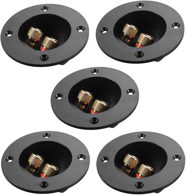 Toddmomy 5pcs DIY Home Car Stereo Screw Cup Connectors Subwoofer Plugs 2-Way Speaker Box Terminal Binding Post