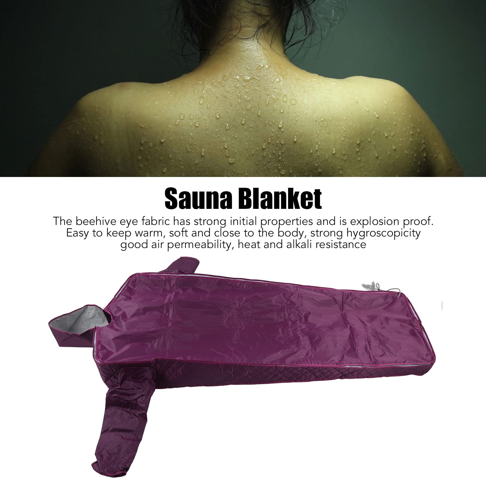 Coperta da sauna per disintossicazione, coperta per sauna a infrarossi lontani, deumidificazione aumentata con maniche per cappello e allarme (US 110 V)