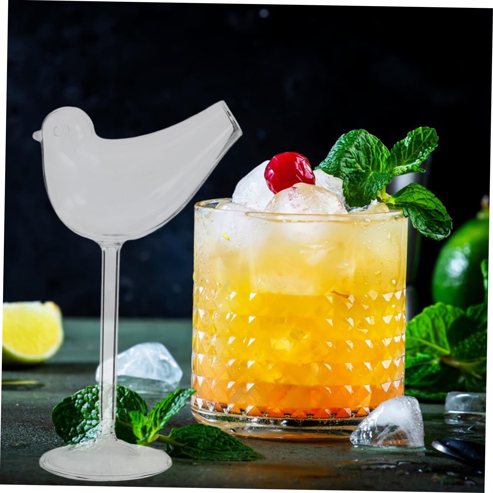 Happyyami 4 Piezas De Copa De Vino Birdie Vasos Elegantes para Beber Aperitivos Vasos para Beber Vasos De Cóctel Vasos Transparentes para Pájaros para Vasos De Bar Copas De