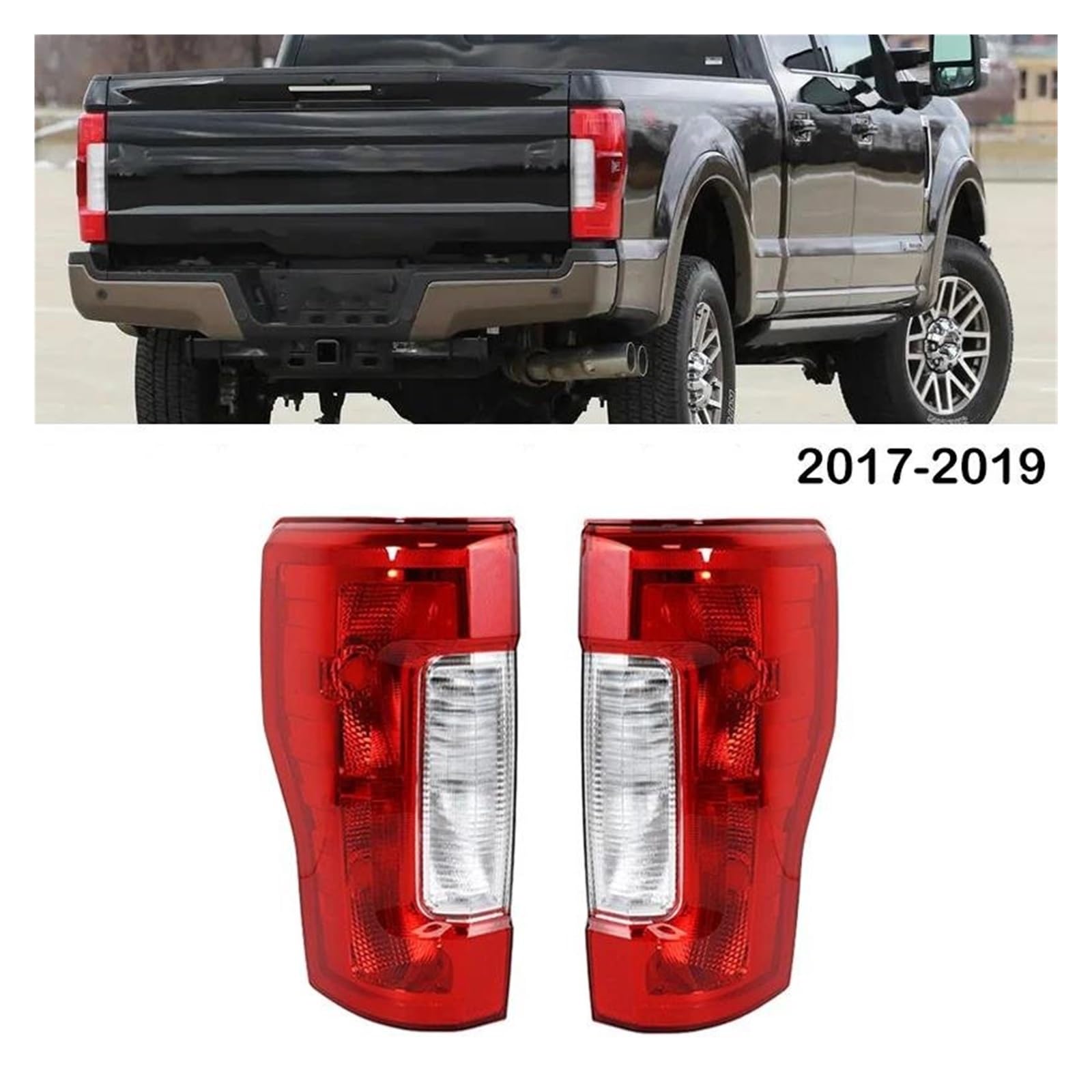 Luces Freno Traseras Para Ford F250 F350 Para Super Duty 2017-2019 Luz Trasera De Freno Sin Bombillas Luces PosicióN(Izquierda)