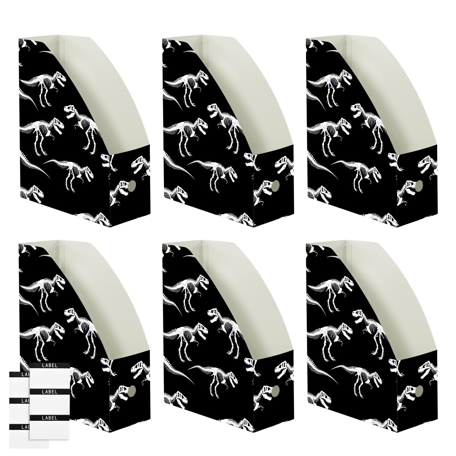 Elegante classico dinosauro nero Paper Organizer per scrivania