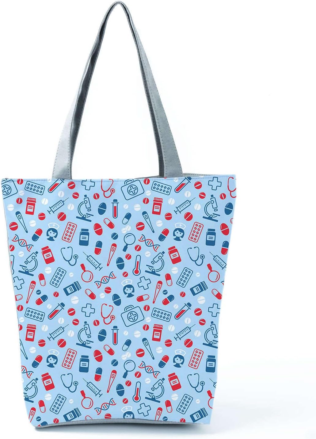 Medical Print Cotton Code Blue Tote Bag for Doctors, Nurses, Medical Student | Eco Friendly Shoulder Shopping Bag | Lightweight & Reusable Tote Bag for Women | Gift for Healthcare Worker