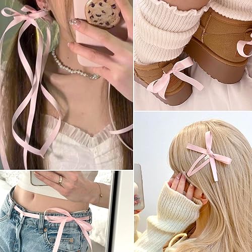 Miniatura 7 de Cinta de terciopelo de 38 pulgadas x 30 yardas, cinta de terciopelo rosa Moukiween para envolver regalos, invitación, globos florales para el